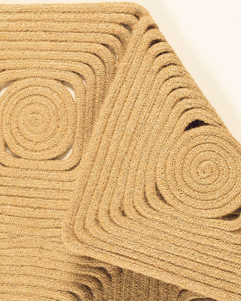 Rectangular Dekoratif Jüt Kilim Naturel