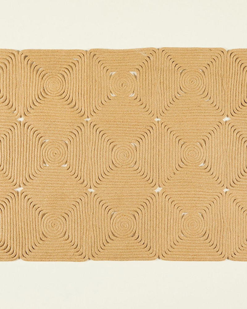 Rectangular Dekoratif Jüt Kilim Naturel