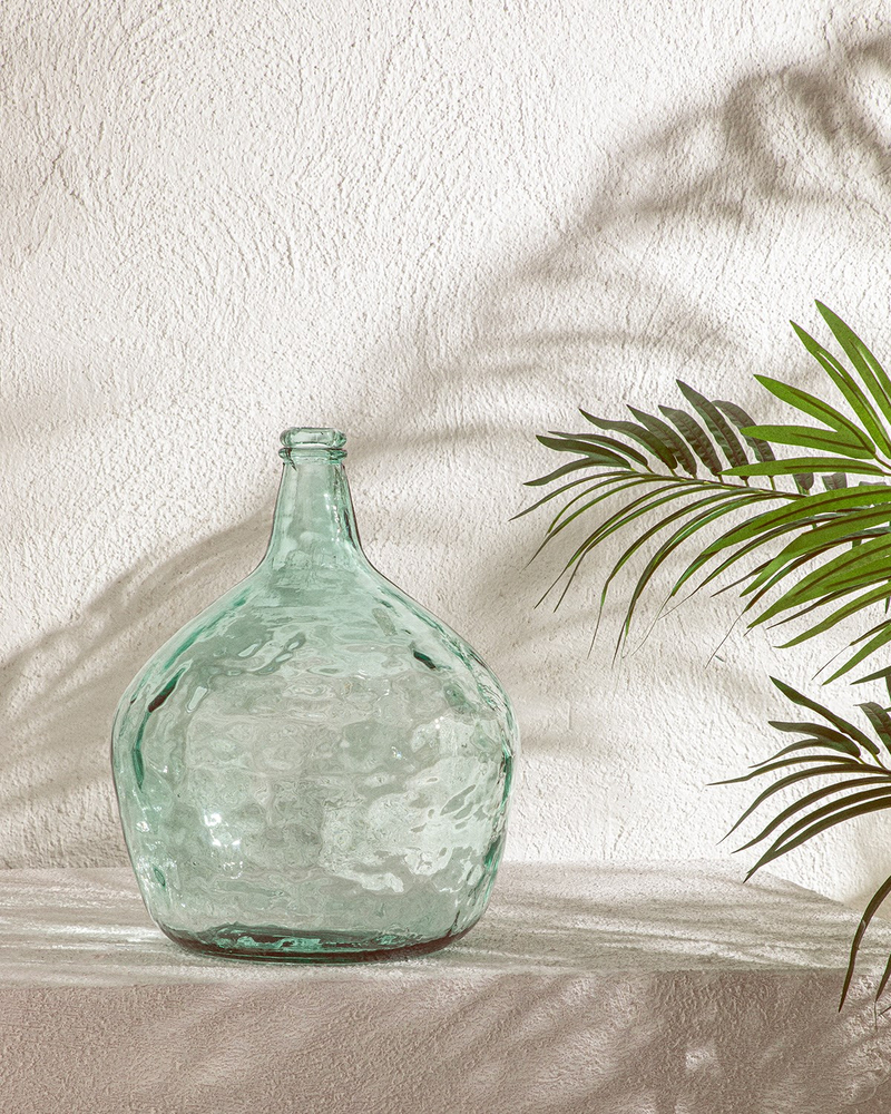 Recycled Demijohn Cam Vazo 29x29x42 cm Yeşil