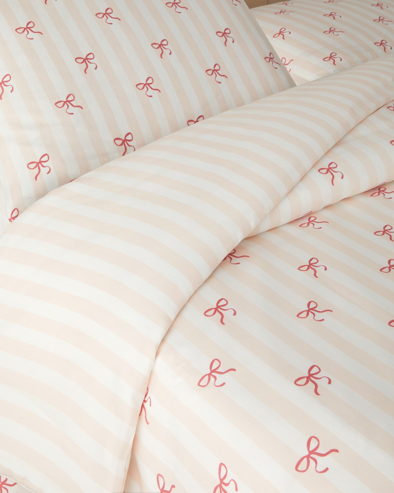 Ribbon Glow Kolay Ütülenir Çift Kişilik Nevresim Seti 200x220 cm Pembe