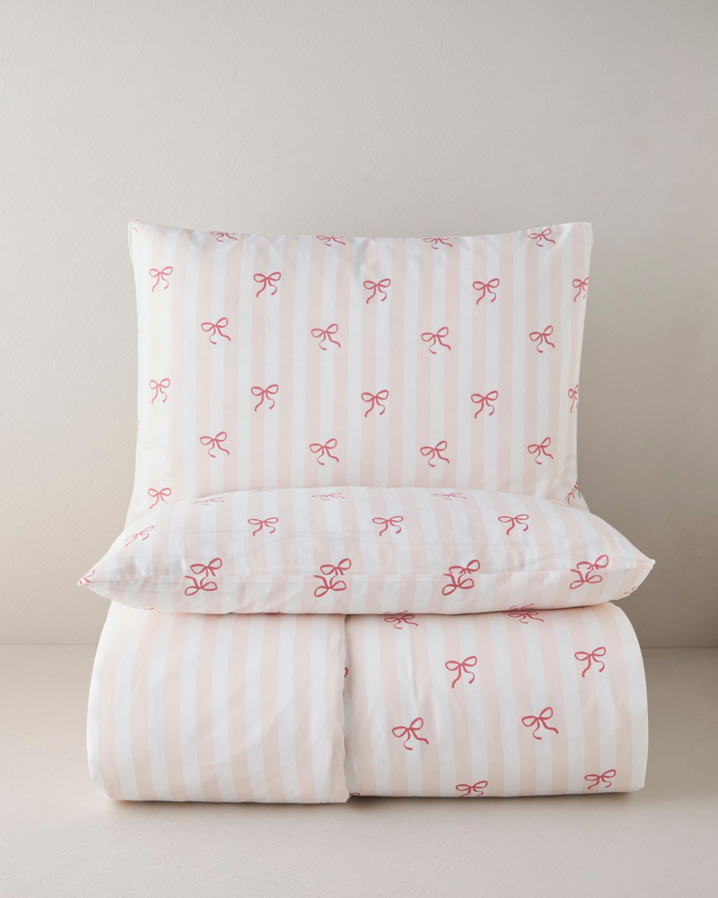 Ribbon Glow Kolay Ütülenir Çift Kişilik Nevresim Seti 200x220 cm Pembe