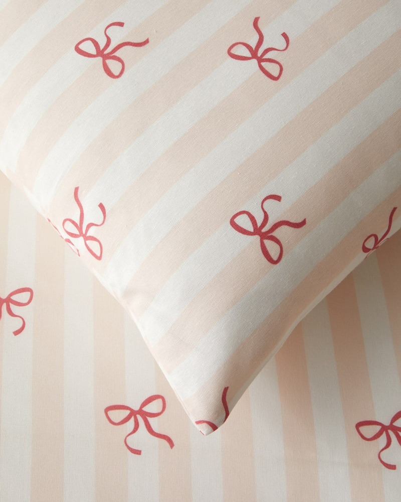 Ribbon Glow Kolay Ütülenir Tek Kişilik Nevresim Seti 160x220 cm Pembe