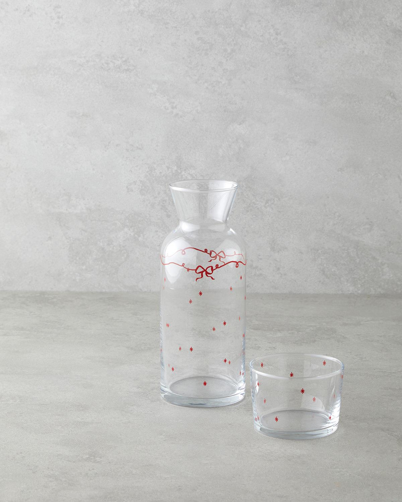 Ribbon Joy Cam Sürahi 700 Ml + 220 Ml Kırmızı