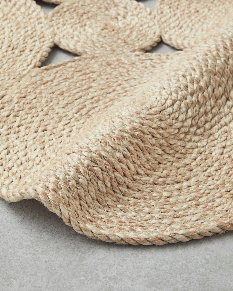 Ring Dekoratif Jüt Kilim 90x150 cm Naturel