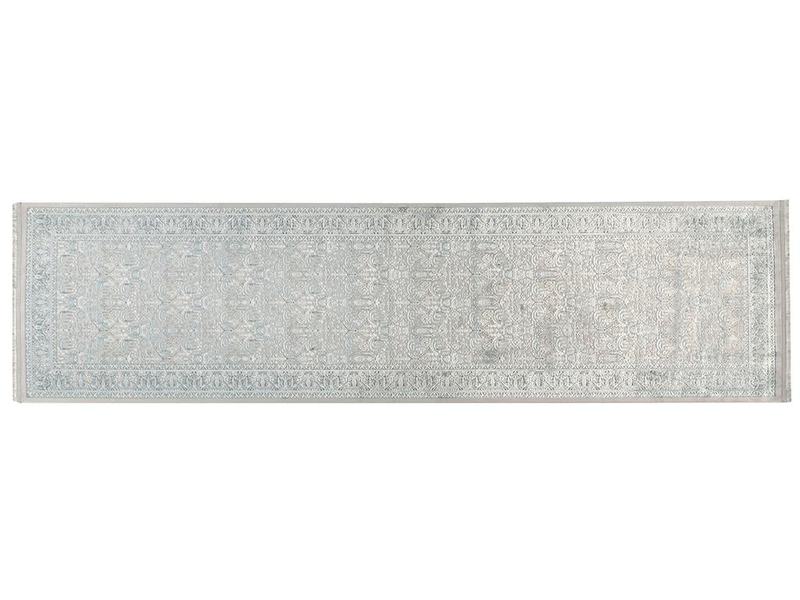 Roman Jakarlı Kadife Kaydırmaz Taban Halı Mavi
