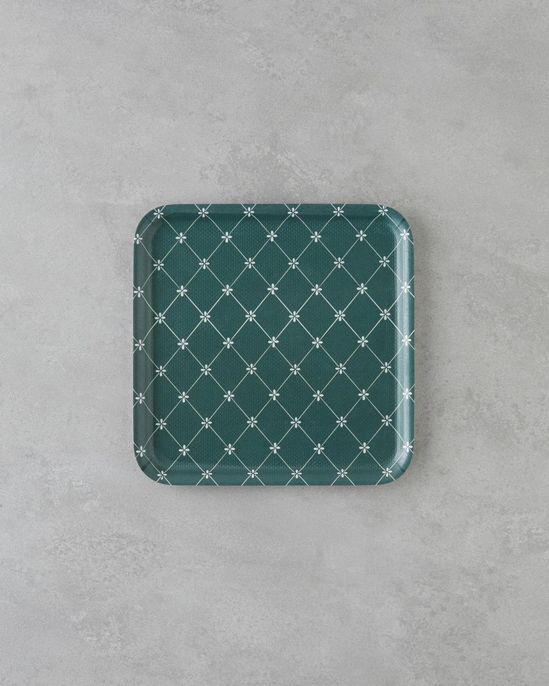 Rootix Melamin Kaydırmaz Tepsi 24x24 cm Yeşil