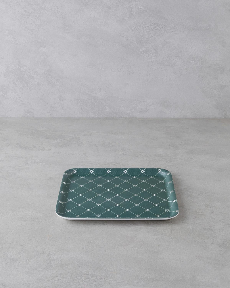 Rootix Melamin Kaydırmaz Tepsi 24x24 cm Yeşil