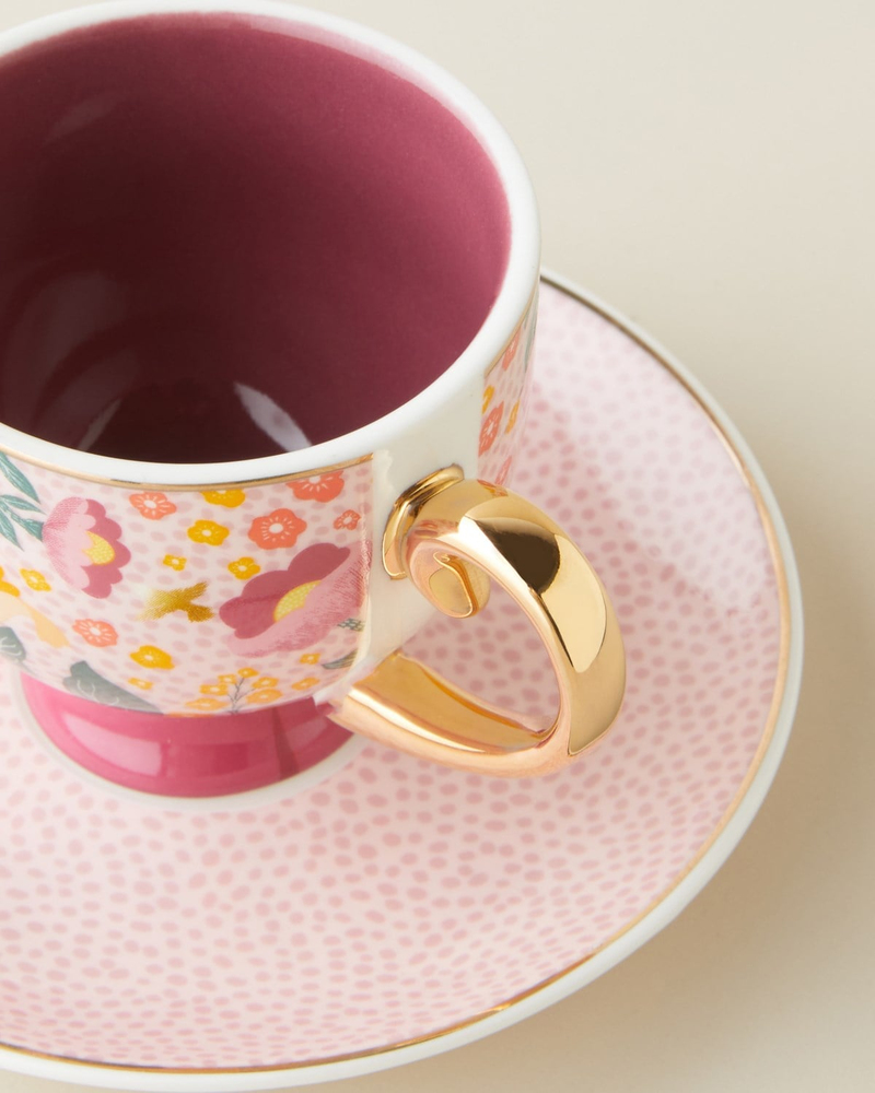 Rosalie New Bone China 4 Parça 2 Kişilik Kahve Fincan Takımı 100 ml Renkli