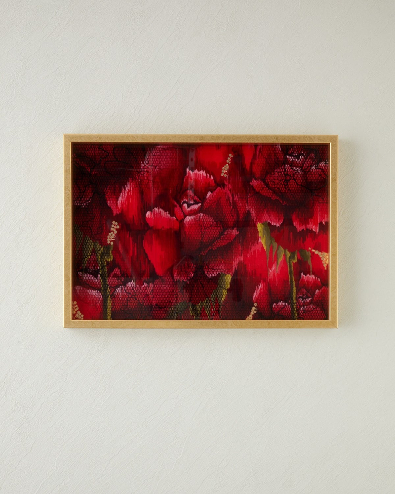 Rose Scent Cam Dekoratif Tepsi 30x42 cm Kırmızı