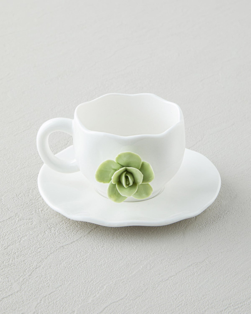 Rosea New Bone China 4 Parça 2 Kişilik Kahve Fincan Takımı 100 ml Pembe - Mint