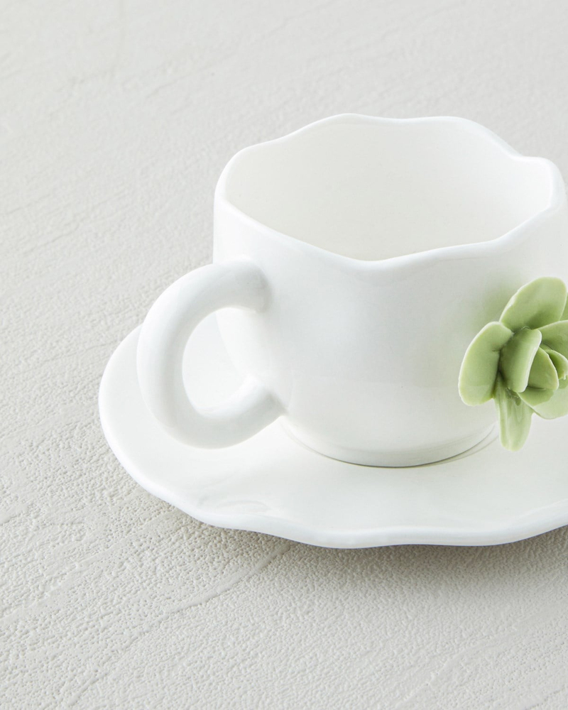Rosea New Bone China 4 Parça 2 Kişilik Kahve Fincan Takımı 100 ml Pembe - Mint