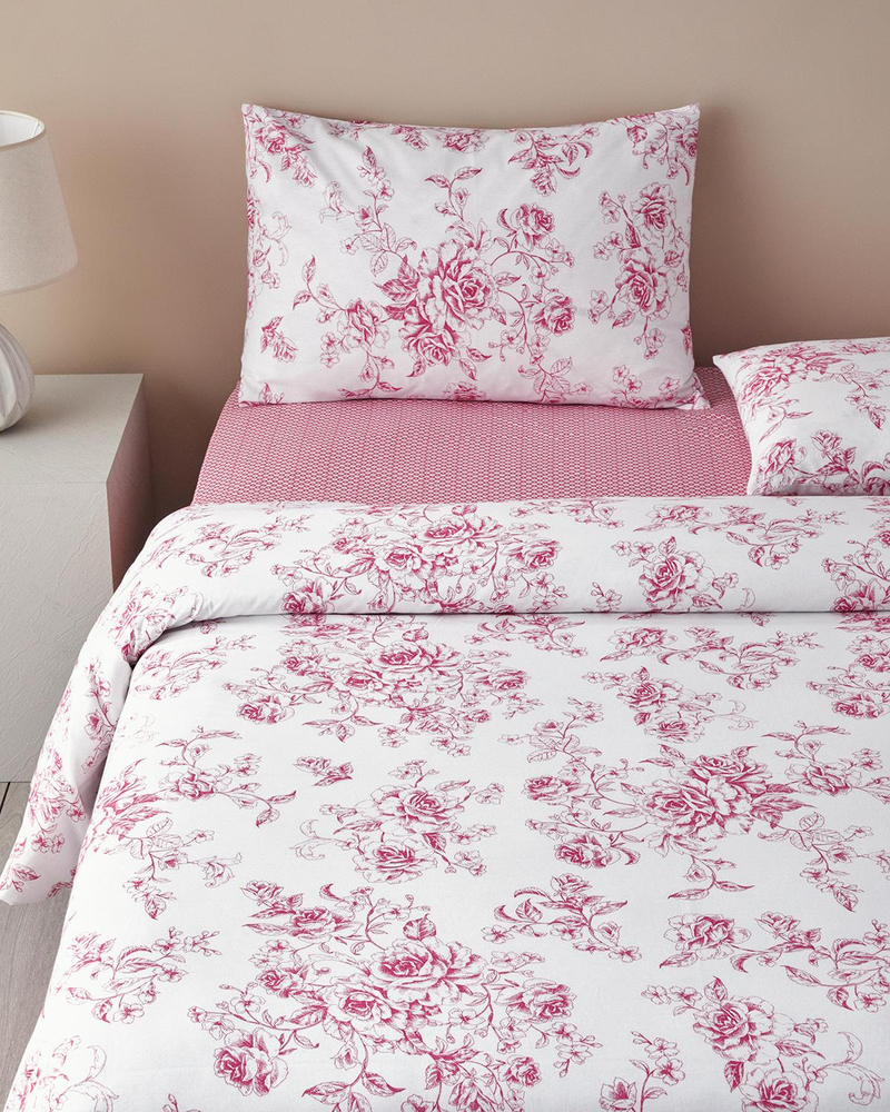 Rosey Violen Tek Kişilik Nevresim Takımı Pembe