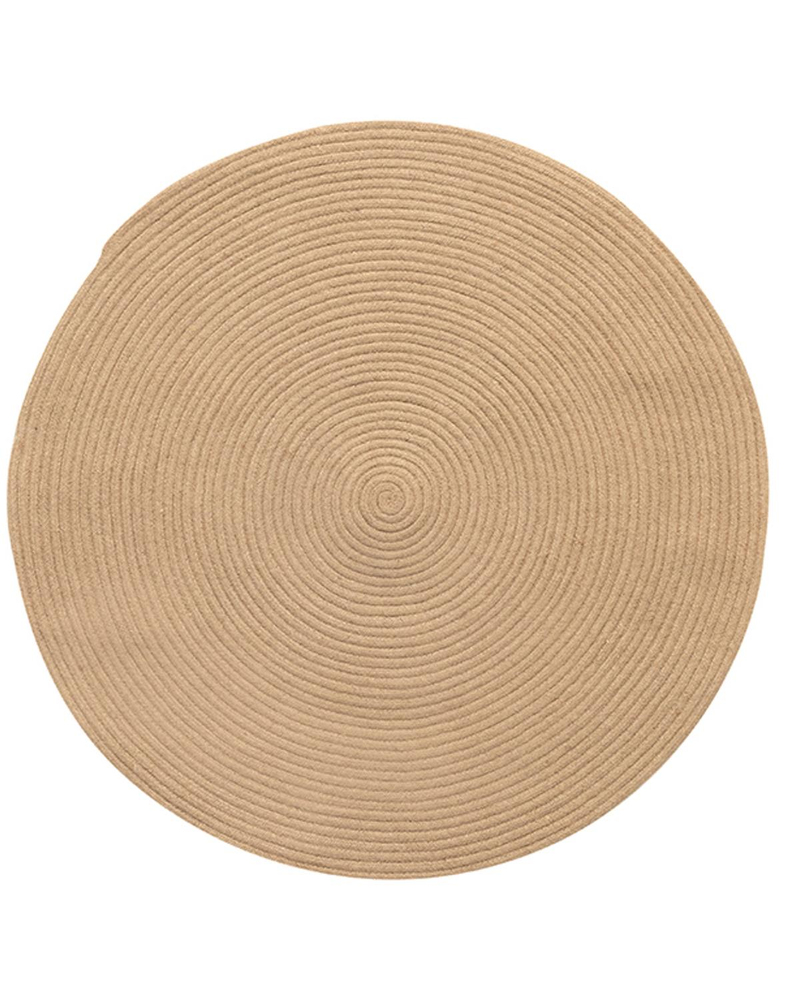 Round Dekoratif Jüt Kilim Naturel