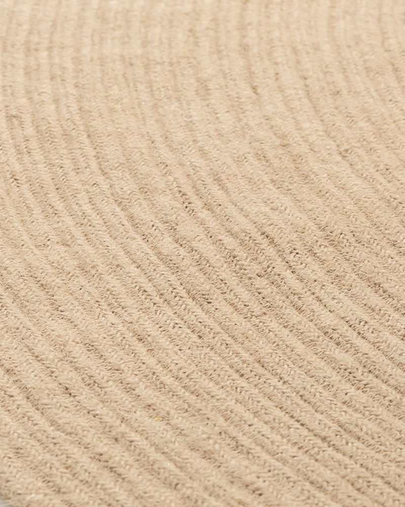 Round Dekoratif Jüt Kilim Naturel