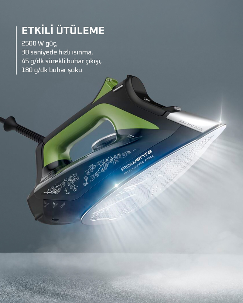 Rowenta Eco Intelligence DW6330 Buharlı Ütü 2500 W Siyah-Yeşil