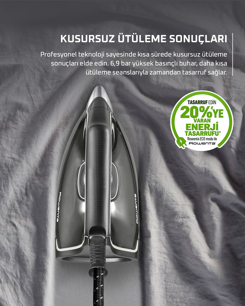 Rowenta Perfect Steam Pro DG8622 Buhar Kazanlı Ütü 2400W Siyah