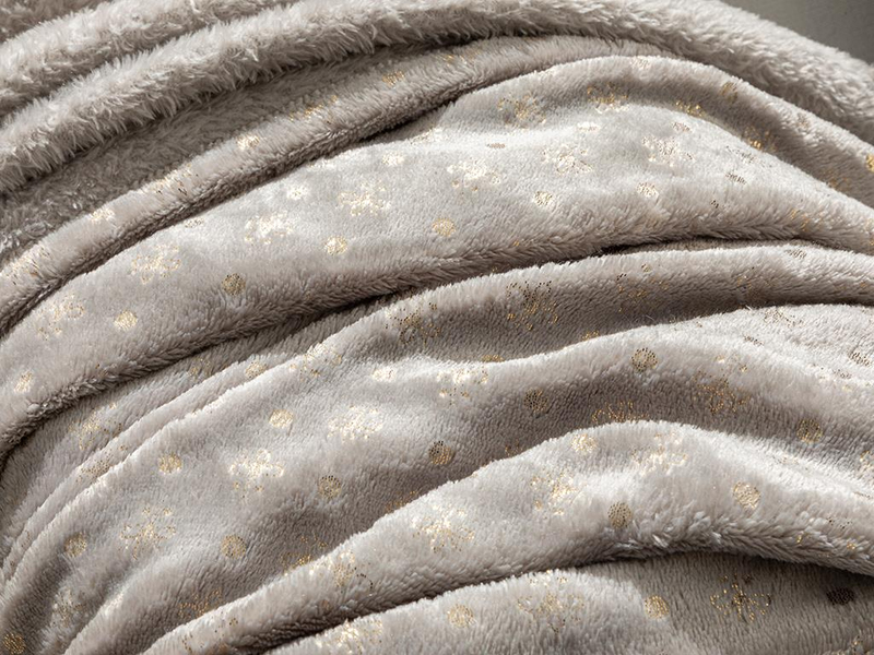 Royal Glow Varak Baskılı Super Soft Tv Battaniye Gri