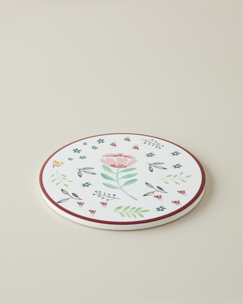 Rustic Florals Seramik Nihale 16 cm Pembe - Yeşil