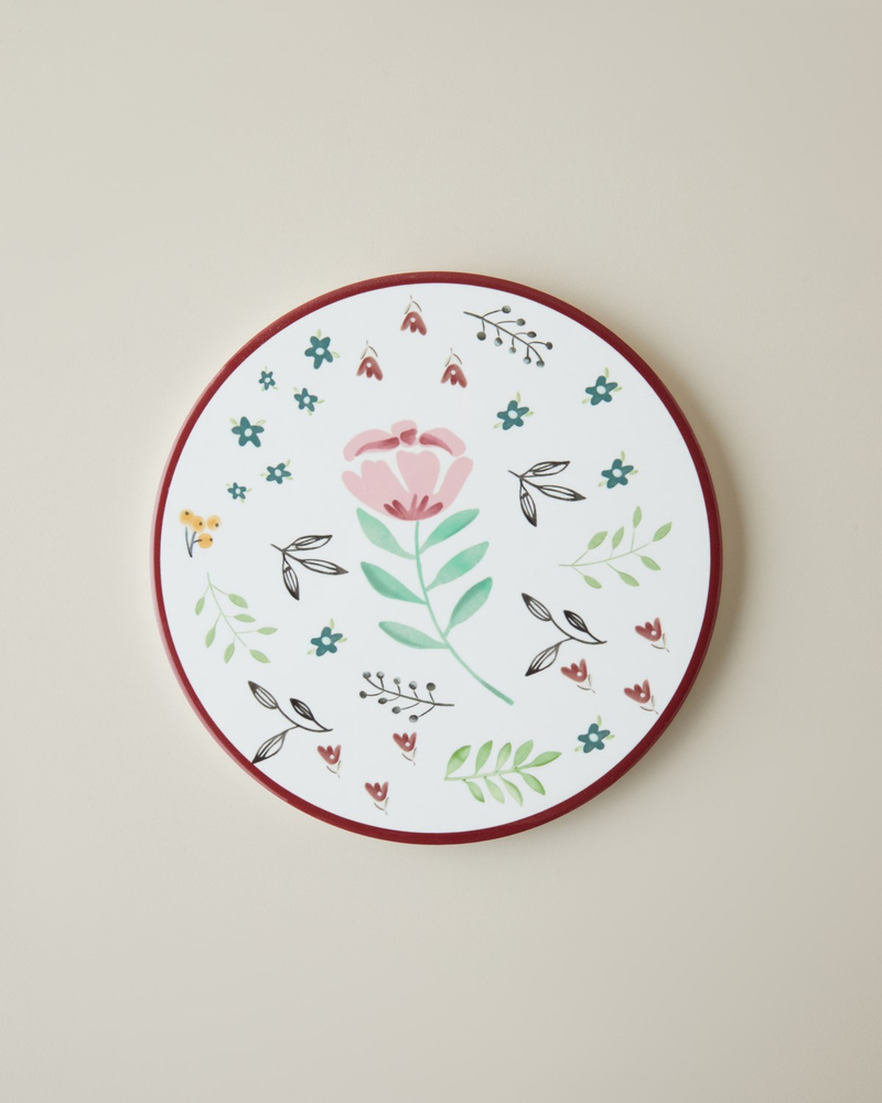 Rustic Florals Seramik Nihale 16 cm Pembe - Yeşil