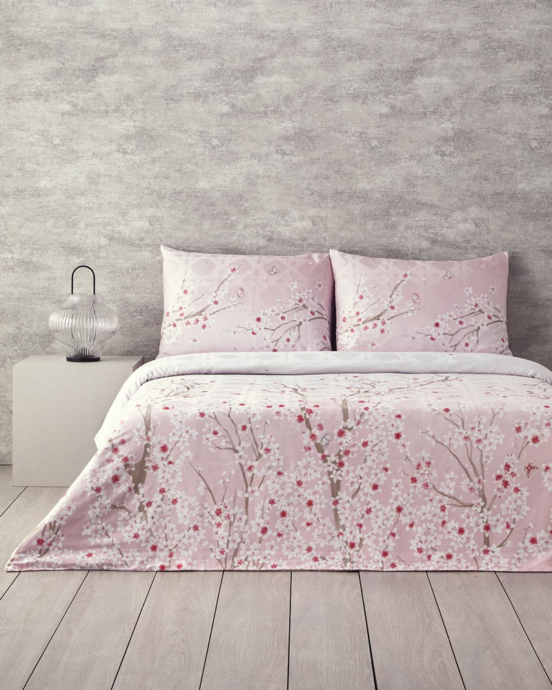 Sakura Komorebi King Size Nevresim Takımı Pembe