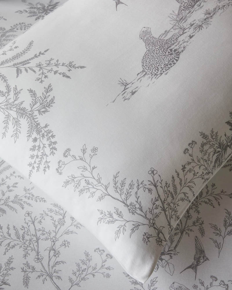 Savanna Pamuk Çift Kişilik Çarşaflı Nevresim Takımı 200x220 cm Açık Gri
