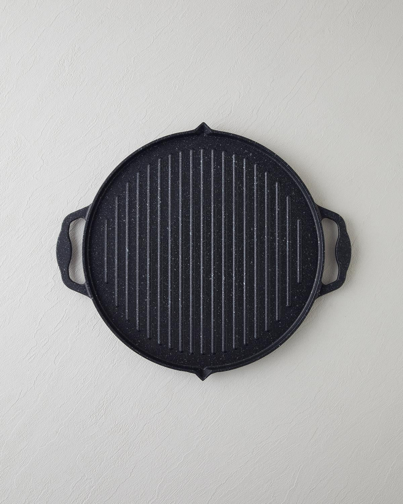 Savor Premium Yuvarlak Grill Tava 34 cm Siyah