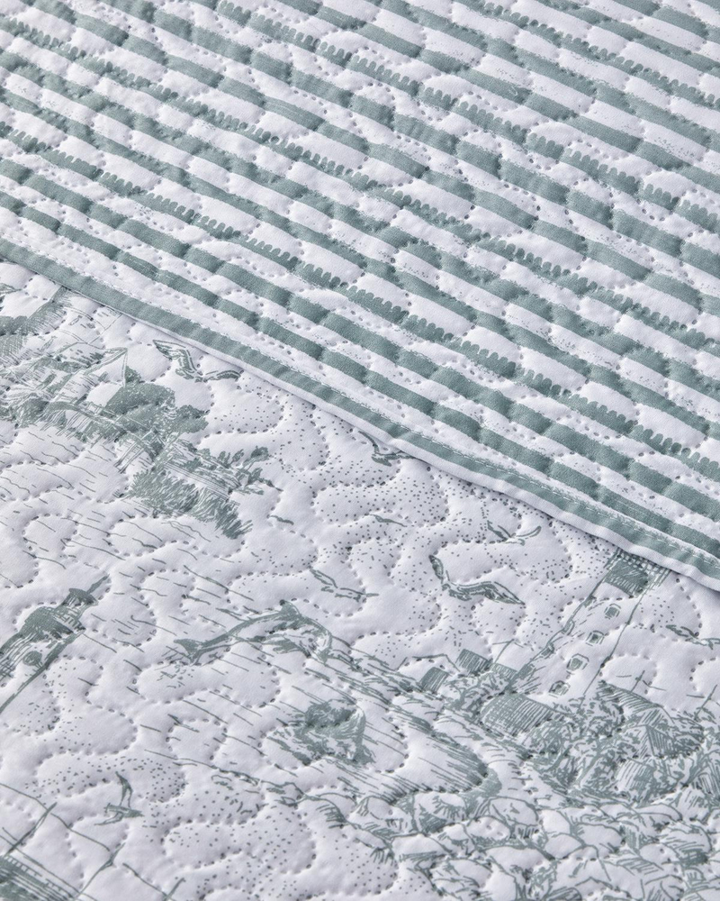 Seaside Serenity King Size Çok Amaçlı Örtü 240x220 cm Seledon
