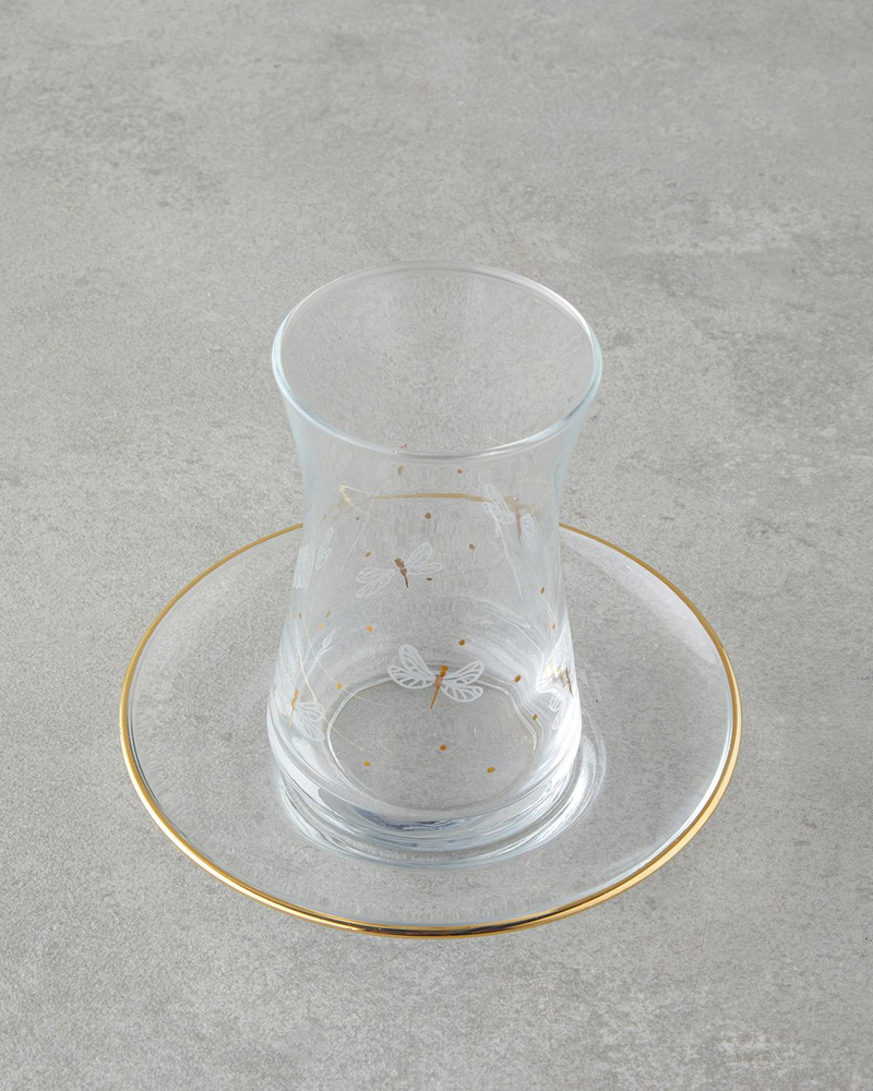Seraphic Cam 12 Parça 6 Kişilik Çay Seti 170 ml Gold