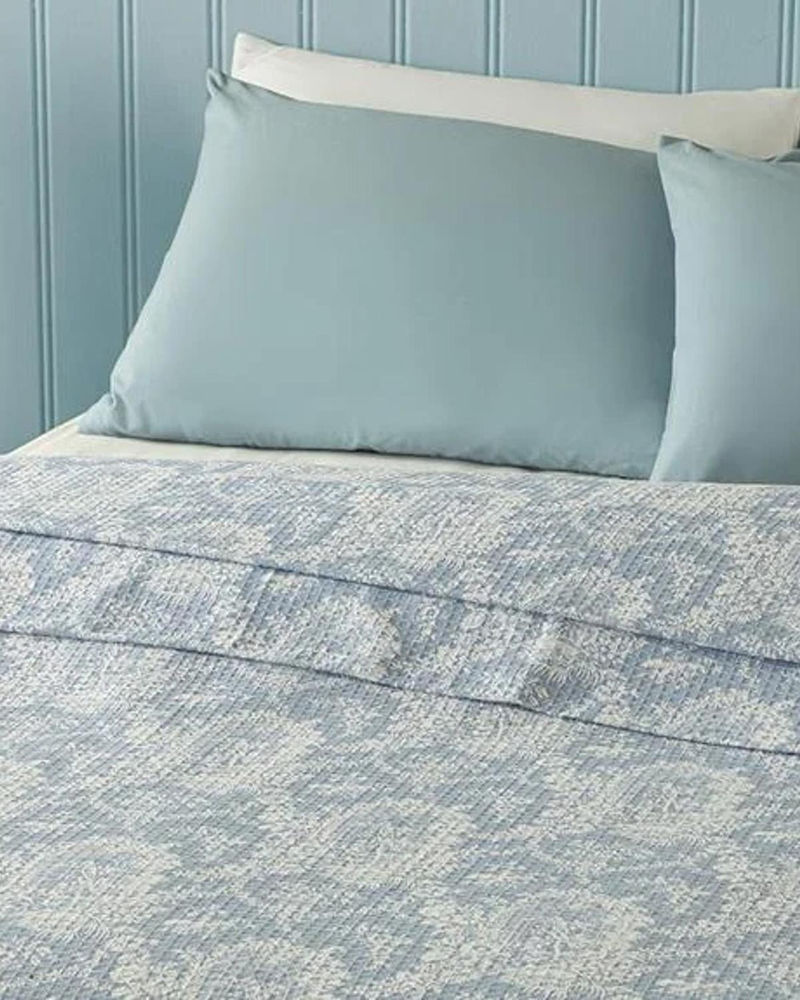 Serenity Garden Baskılı King Size Pike Açık Mavi