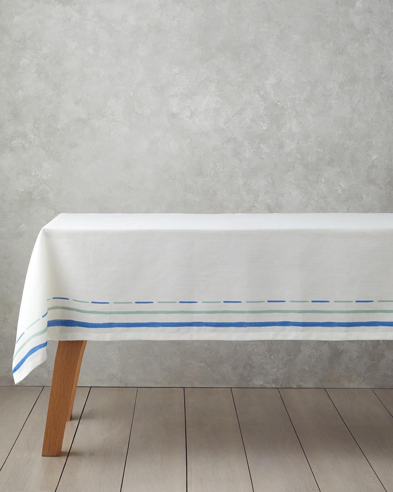 Shelltide Polyester Masa Örtüsü 150x200 cm Beyaz - Mavi