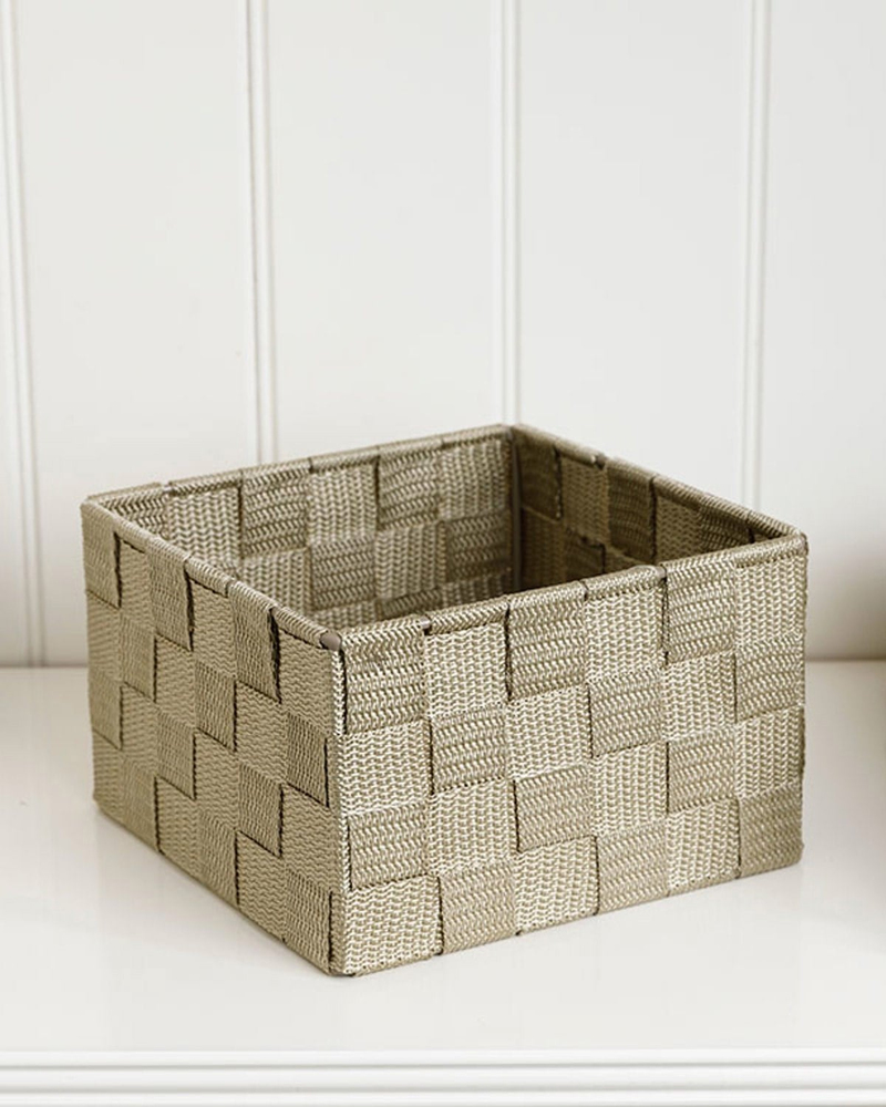Shine Polipropilen Sepet 16x16x9,5 cm Koyu Bej