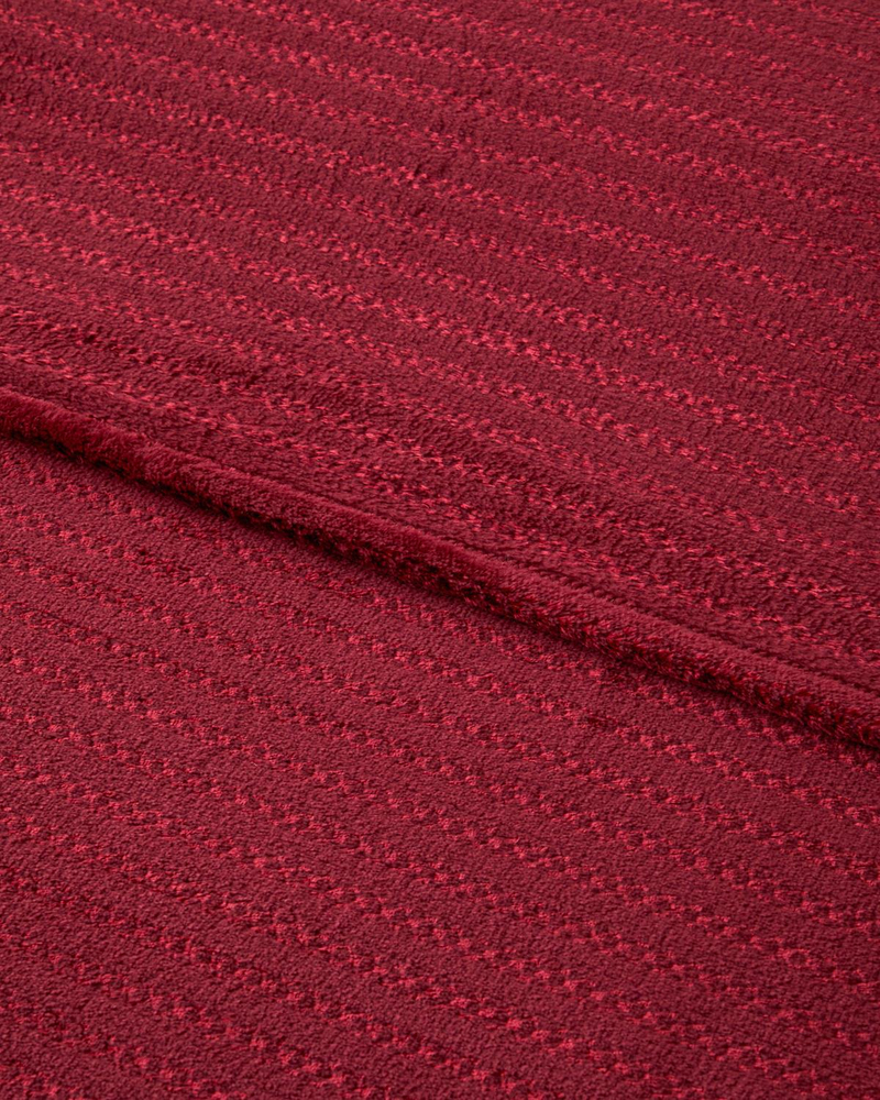 Shiny Lines Floşlu Supersoft Çift Kişilik Battaniye 200x220 cm Koyu Kırmızı