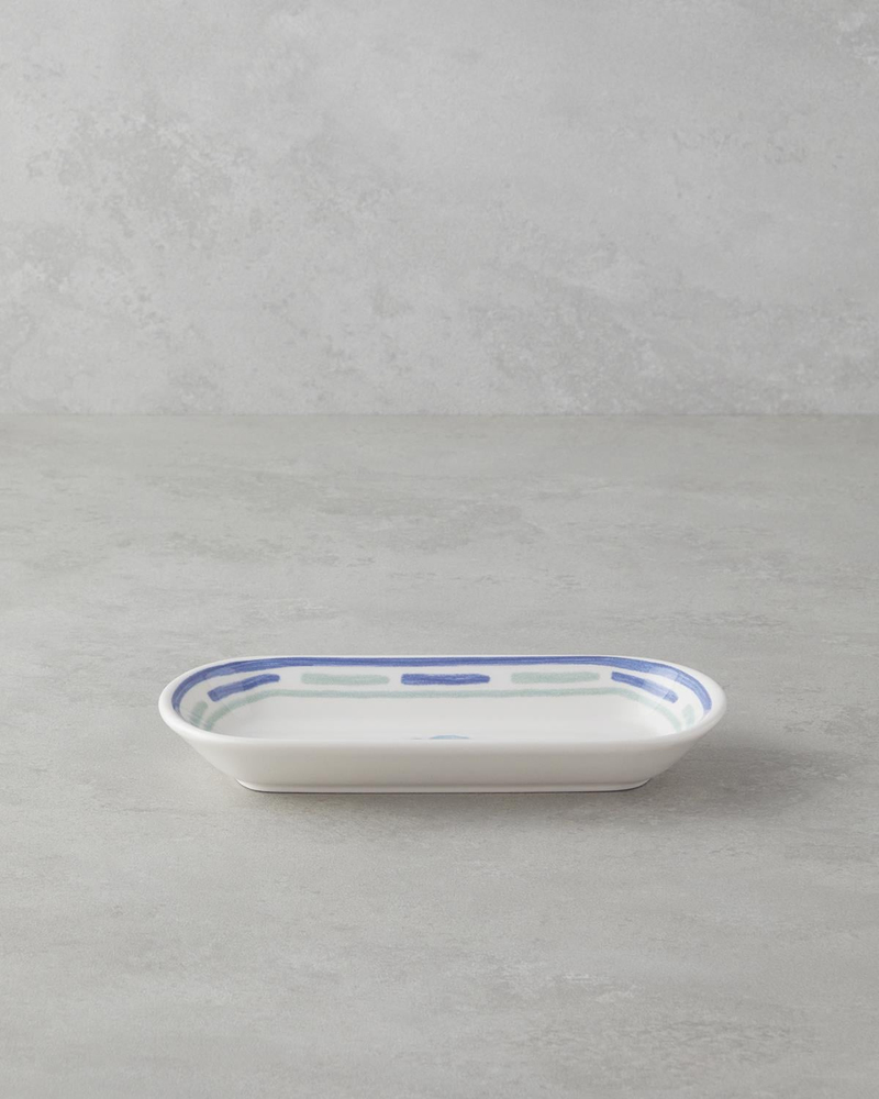 Shoreline Seramik Kayık Tabak 22 cm Mavi-yeşil