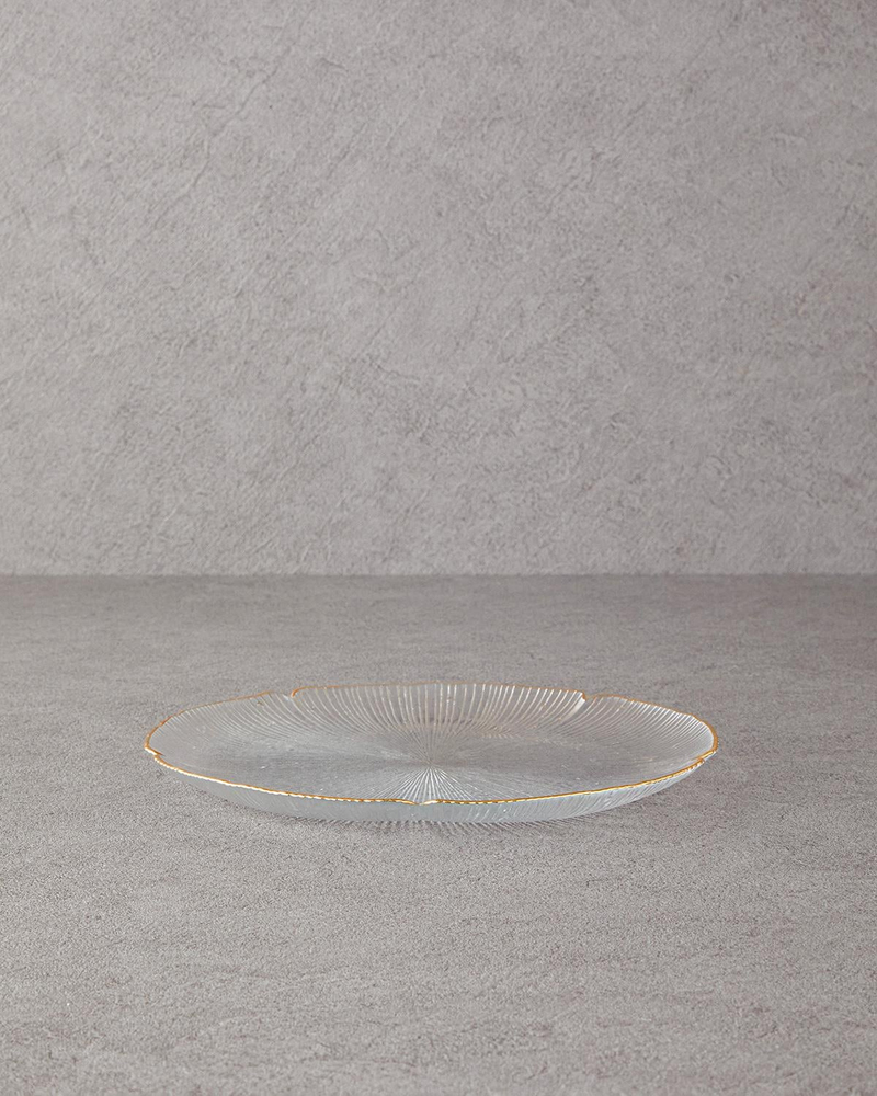 Siana Cam Servis Tabağı 28 cm Gold