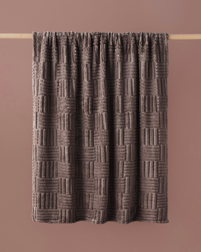 Siena Jakarlı Wellsoft Tv Battaniye 120x160 cm Kahverengi