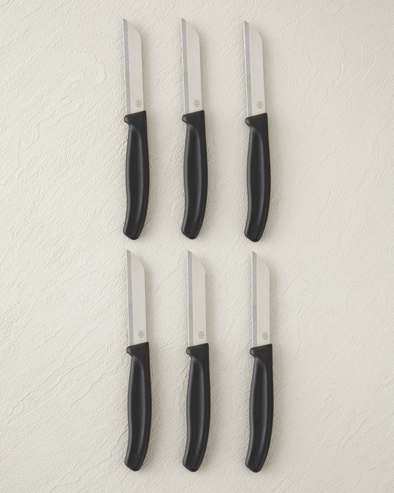Silent Slash Paslanmaz Çelik 6'lı Bıçak 9 cm Siyah