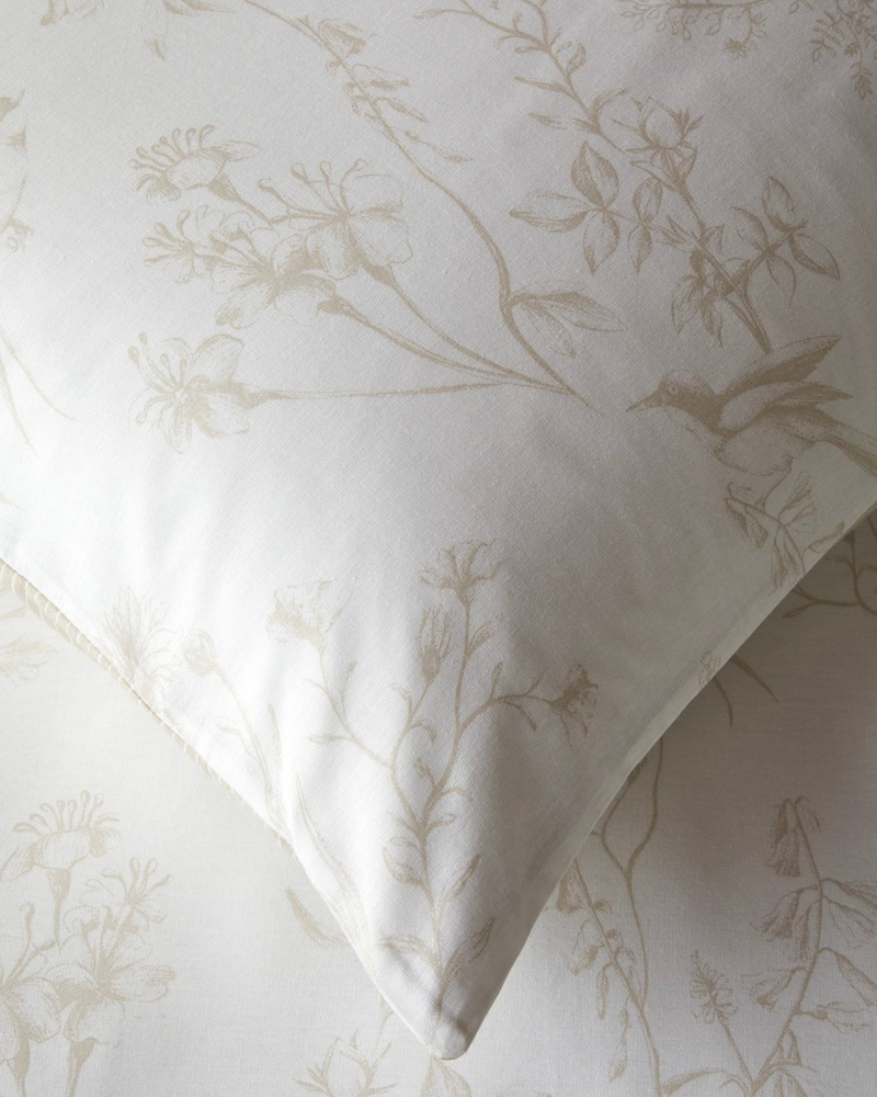 Simple Botanica Pamuk Tek Kişilik Çarşaflı Nevresim Takımı 160x220 cm Bej