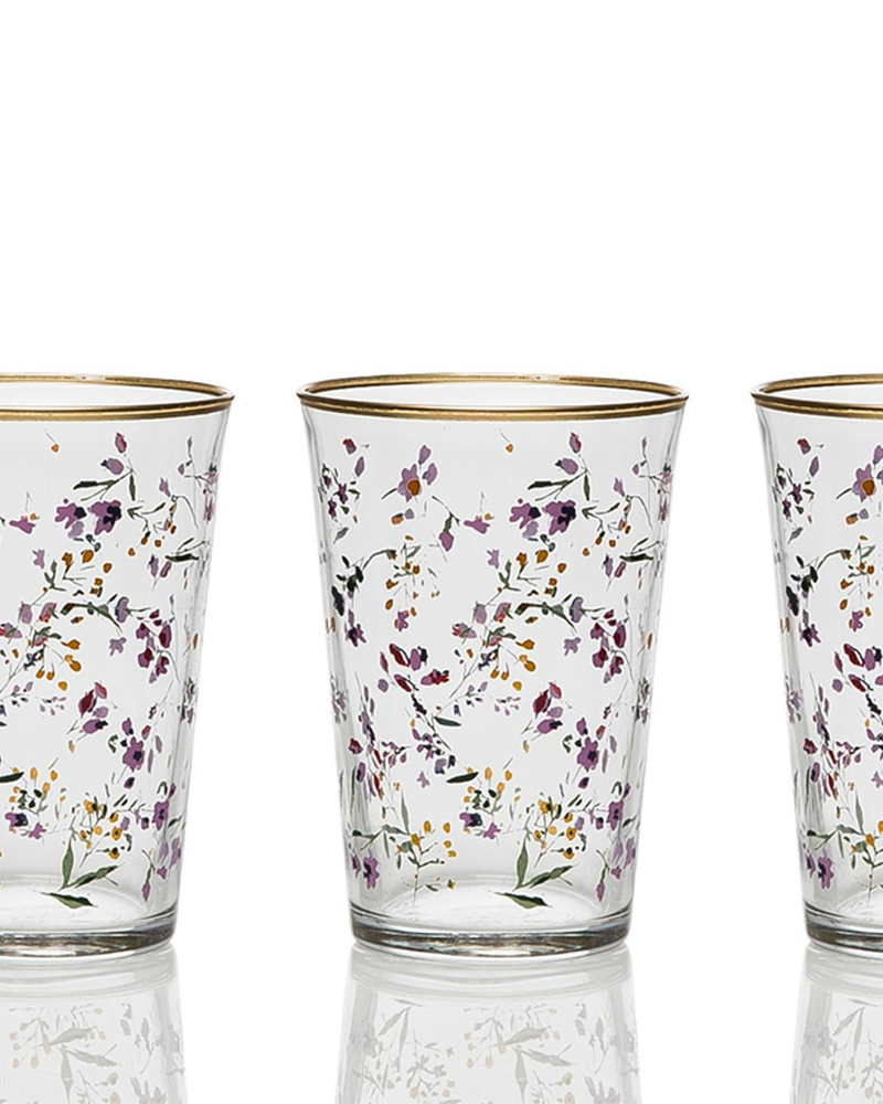 Simply 3'lü Cam Meşrubat Bardağı 290 Ml Gold