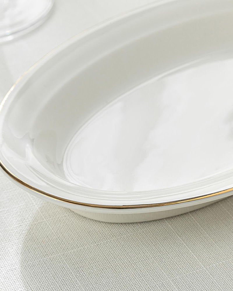 Sirius Porselen Kayık Tabak 20 cm Gold