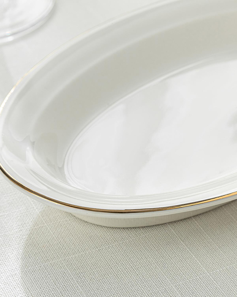 Sirius Porselen Kayık Tabak 20 cm Gold
