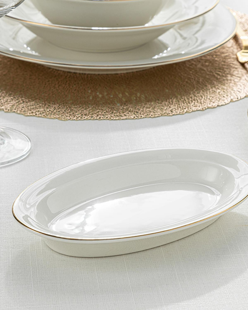 Sirius Porselen Kayık Tabak 20 cm Gold