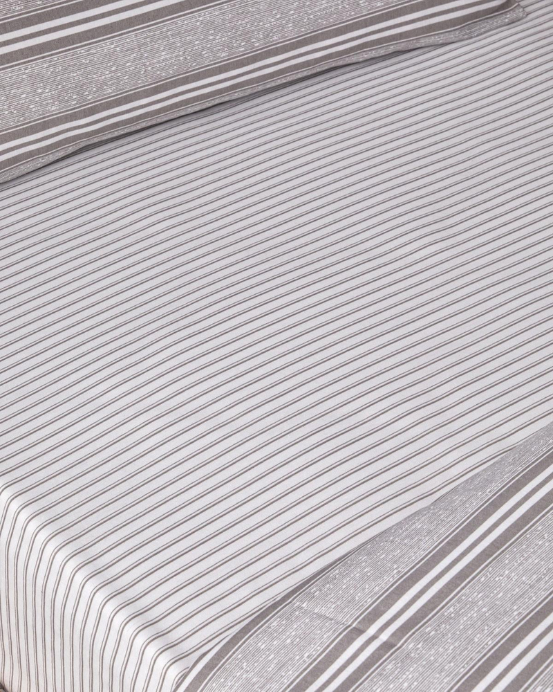Sleek Lines Kolay Ütülenir Çift Kişilik Nevresim Takımı 200x220 cm Gri