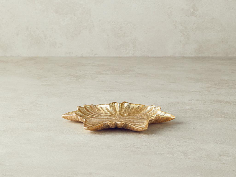 Snow Flake Cam Pasta Tabağı Gold