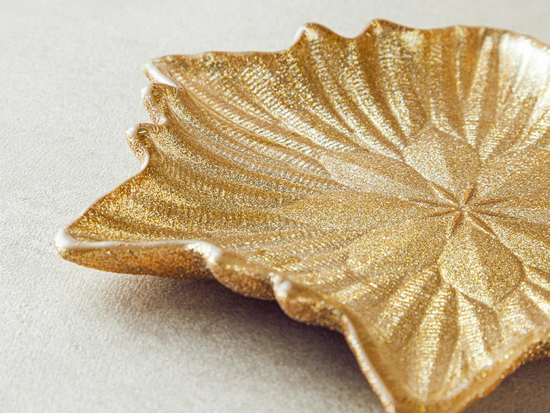 Snow Flake Cam Pasta Tabağı Gold