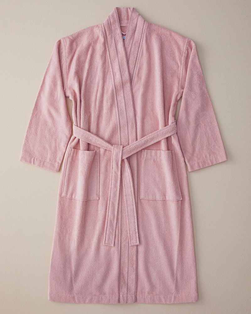 Soft %100 Pamuklu Bornoz Açık Pembe
