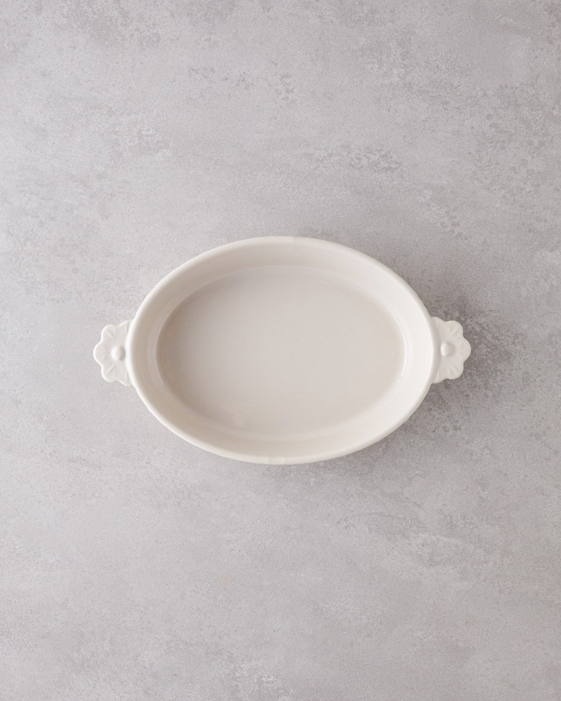 Soft Bloom Stoneware Fırın Kabı 28 cm Krem