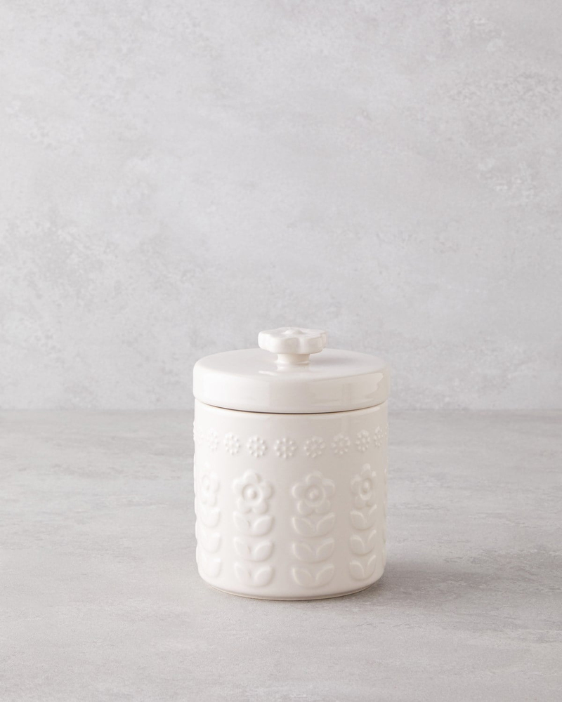 Soft Bloom Stoneware Kavanoz Krem