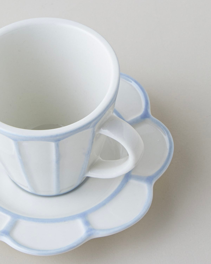 Soft Cloud Stoneware 4 Parça 2 Kişilik Kahve Fincan Takımı 70 ml Açık Mavi