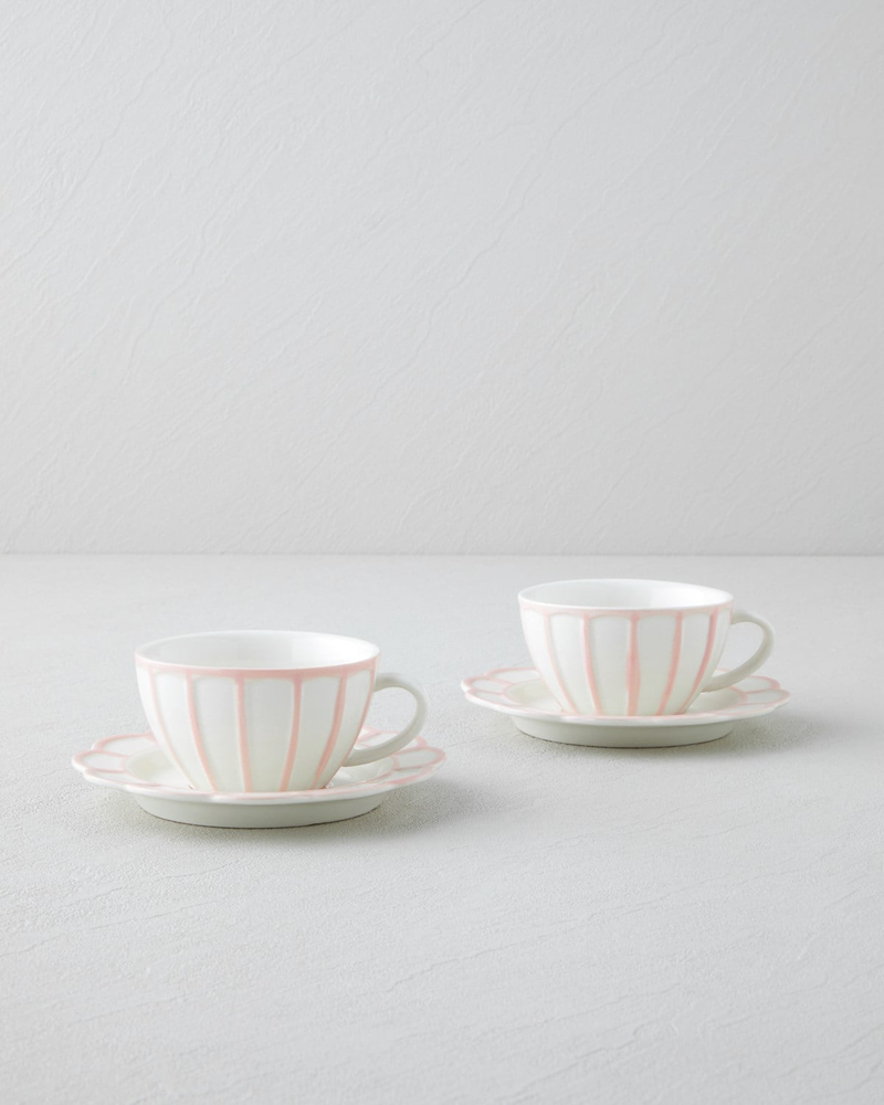 Soft Cloud Stoneware 4 Parça 2 Kişilik Çay Fincanı Takımı 150 ml Açık Pembe