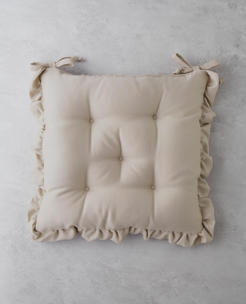 Soft Cozy Sandalye Minderi 40x40 cm Bej